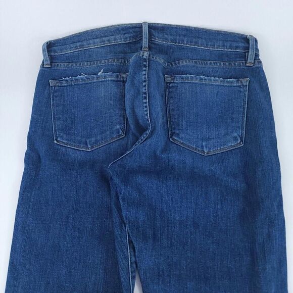 Frame Denim Women’s Le Garcon Denim Pant 26 Mid Rise Straight Fit Blue Jeans - Picture 4 of 10